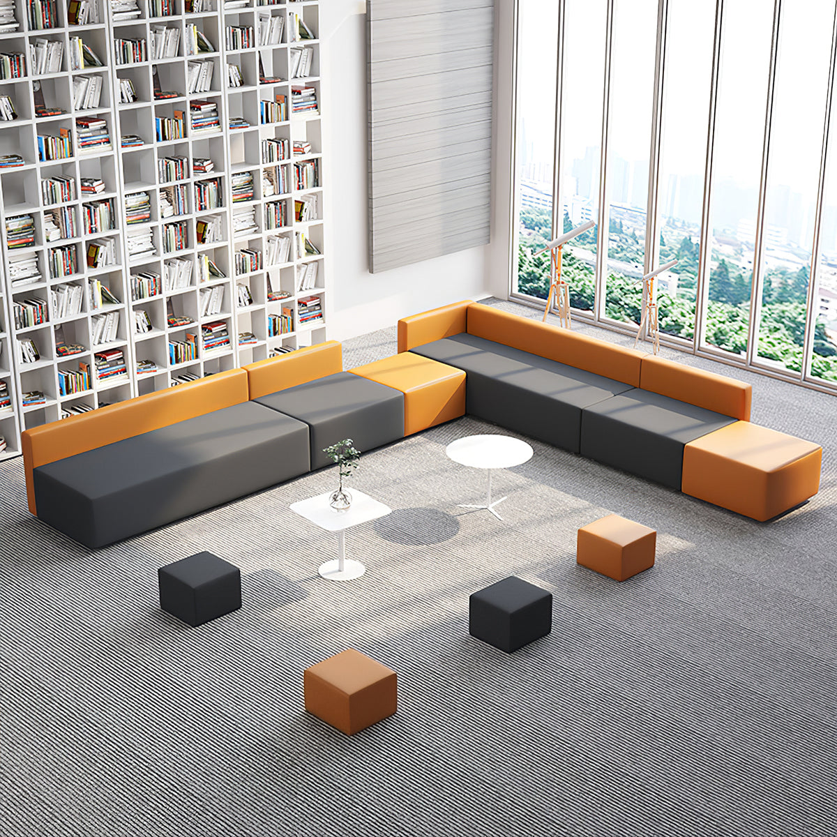Modular Lobby Sofa 71–252 in Wide, Wood Frame