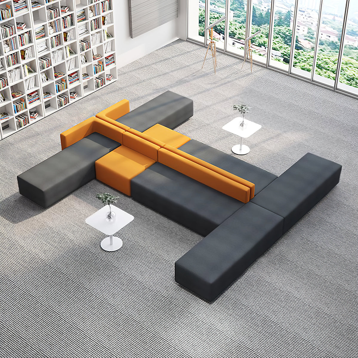Modular Lobby Sofa 71–252 in Wide, Wood Frame