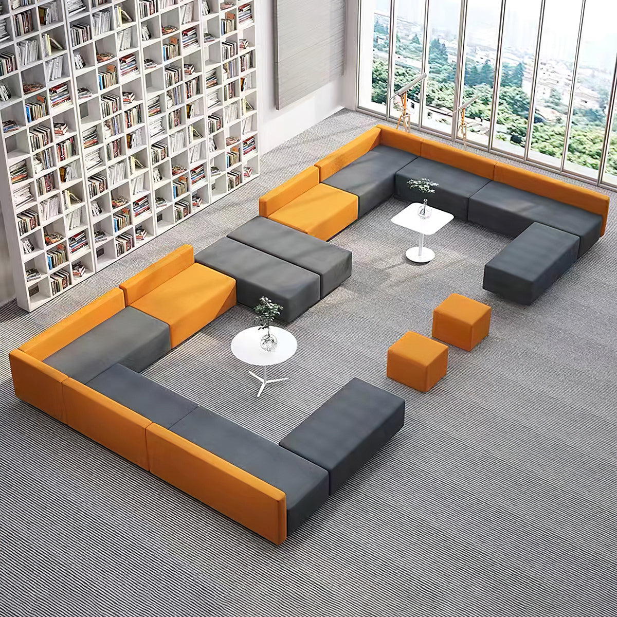 Modular Lobby Sofa 71–252 in Wide, Wood Frame
