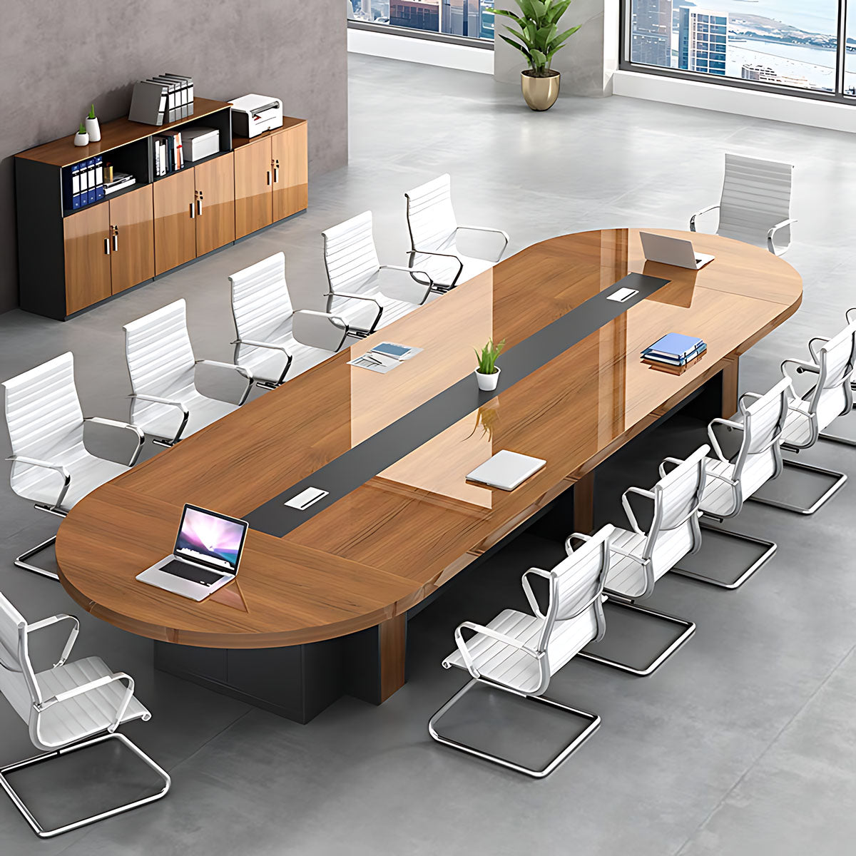 Conference Table, front and side view, for meeting room or boardroom, modern boardroom furniture