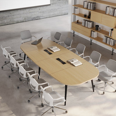 Oval Conference Table 118 in Long with Outlets