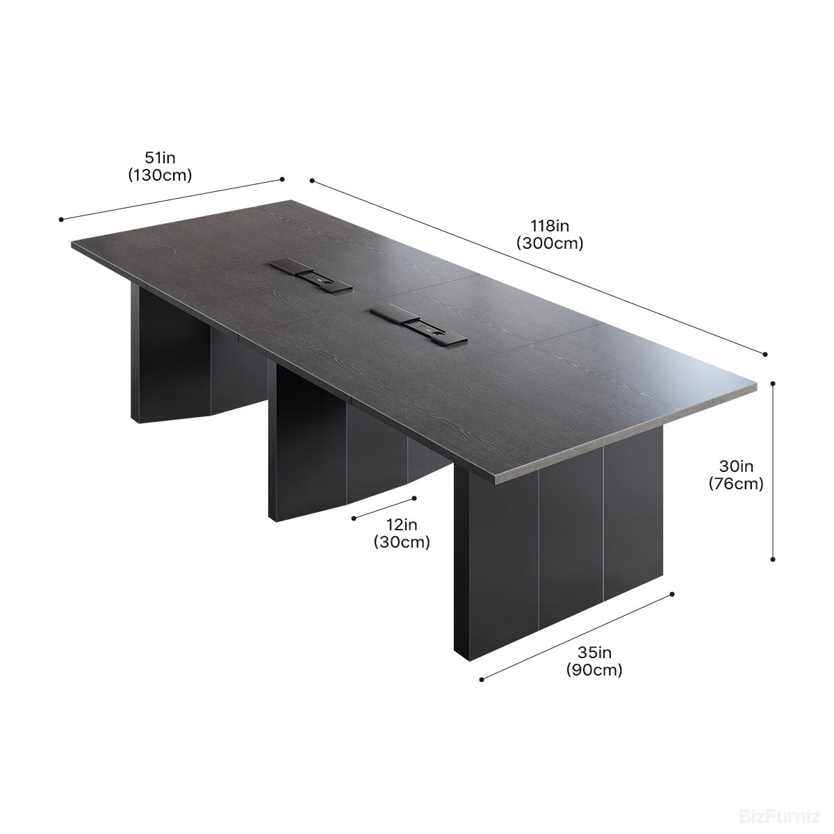 118-inch Spacious Conference Table with Pop-up Power Outlet for Productive Team Meetings product view 5