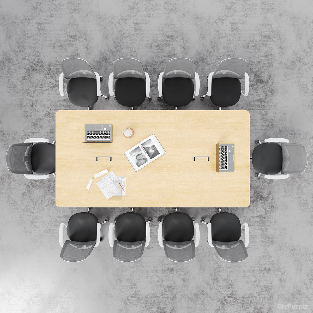 94" Conference Table with Cable Boxes and Reinforced Support Frame for 6-10 People product photo 3