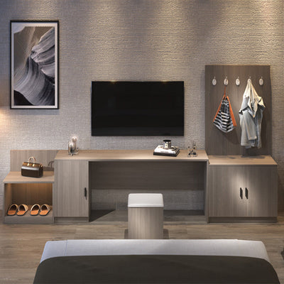 Melamine Desk, Shoe Cabinet & Coat Rack Set
