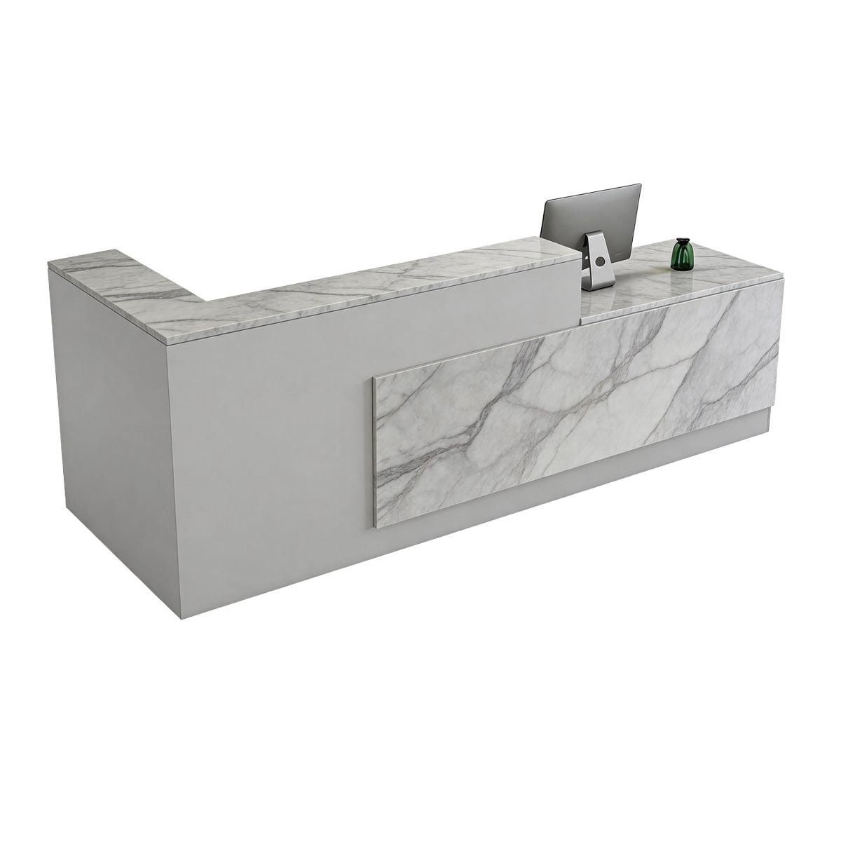Modern L-Shaped Reception Desk 63–110 in Wide with Ample Storage & for Medical Office