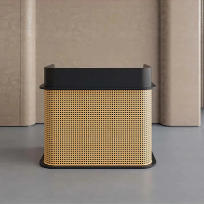 Rattan Reception Desk 31–39 in Wide with Drawers