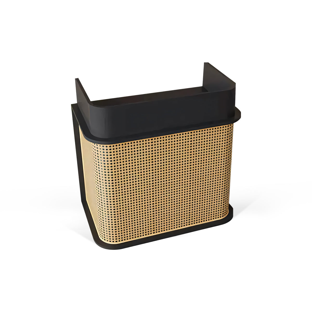 Rattan Reception Desk 31–39 in Wide with Drawers