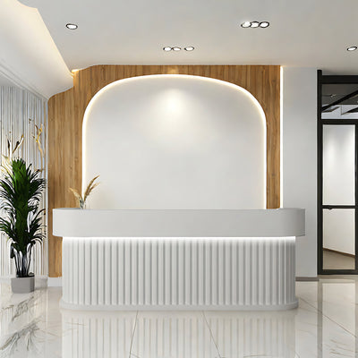 Fluted Reception Desk 39–134 in Wide, Drawers