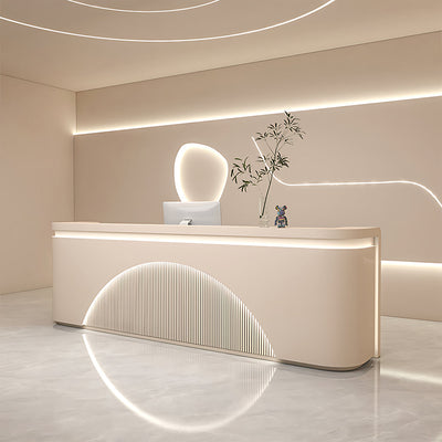 Fluted Reception Desk 71–142 in Wide, LED Strip