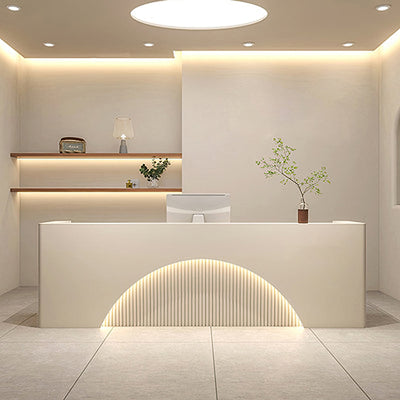 Curved Reception Desk 79–150 in Wide, LED Strip