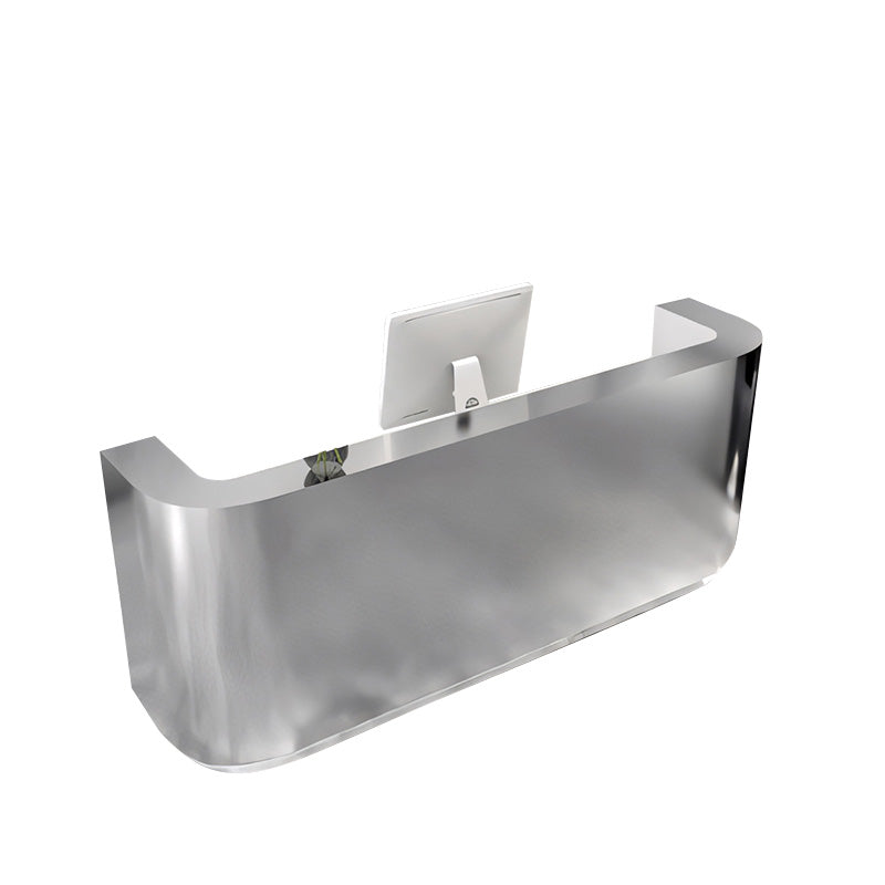 Steel Reception Desk 39–110 in Wide, LED Logo