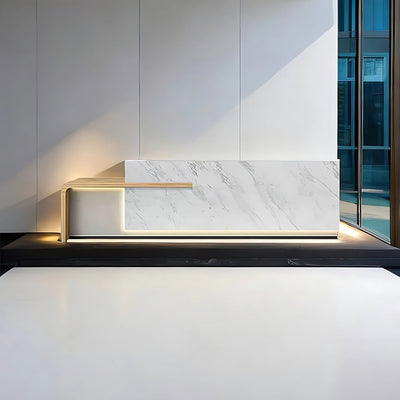 Gloss Reception Desk 71–134 in Wide with Drawers