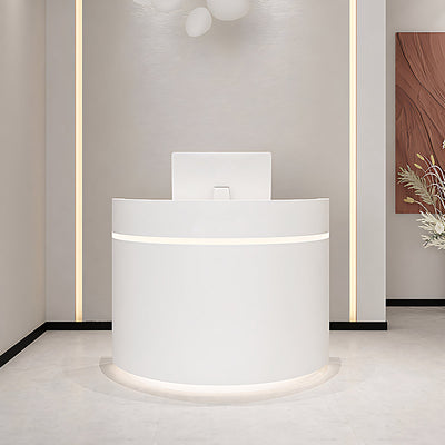 Curved Reception Desk 39–63 in Wide, LED Strip