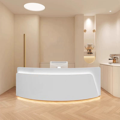 Curved Reception Desk 47–138 in Wide, LED Strip