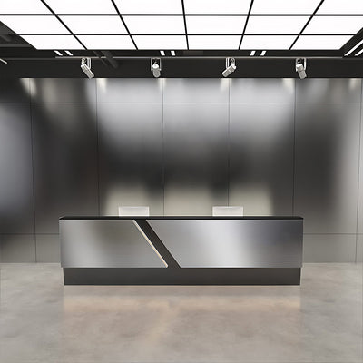 Wavy Reception Desk 39–87 in Wide, Two-Tier Top