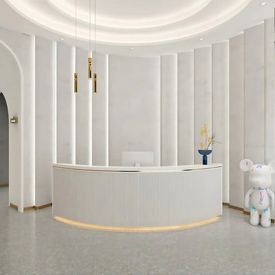 Fluted Curved Reception Desk 47–150 in Wide