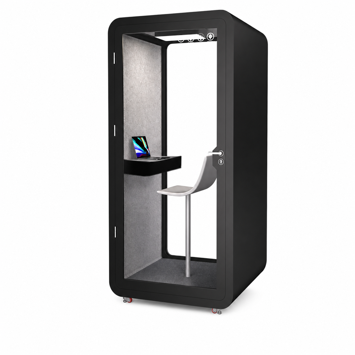 Mobile Acoustic Booth for Calls, Recording and Focused Work / Size: 41"L x 41"W x 87"H / Style: Black