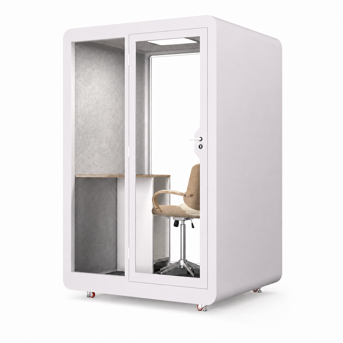 Mobile Acoustic Booth for Calls, Recording and Focused Work / Size: 59"L x 51"W x 87"H / Style: White