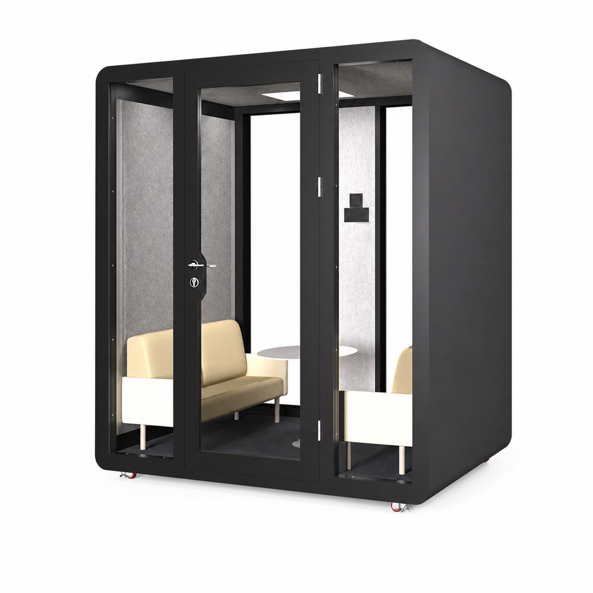 Mobile Acoustic Booth for Calls, Recording and Focused Work / Size: 71"L x 59"W x 87"H / Style: Black