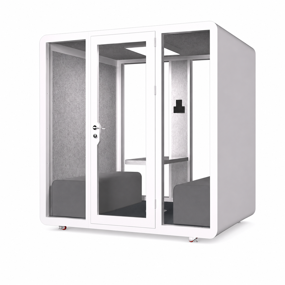 Mobile Acoustic Booth for Calls, Recording and Focused Work / Size: 79"L x 71"W x 87"H / Style: White