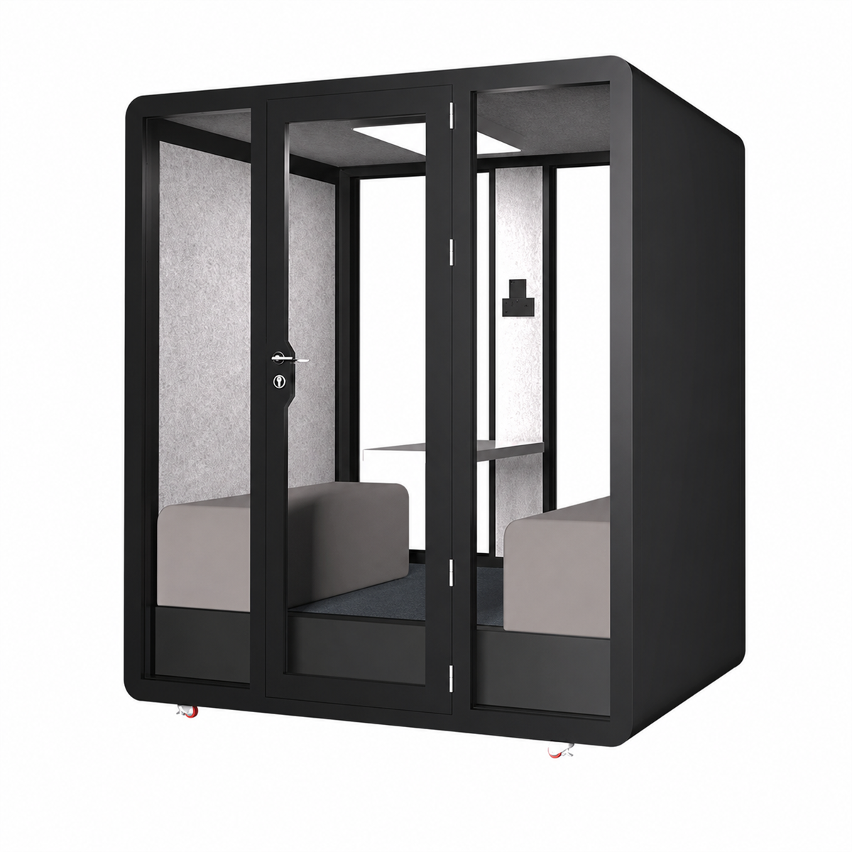Mobile Acoustic Booth for Calls, Recording and Focused Work / Size: 79"L x 71"W x 87"H / Style: Black