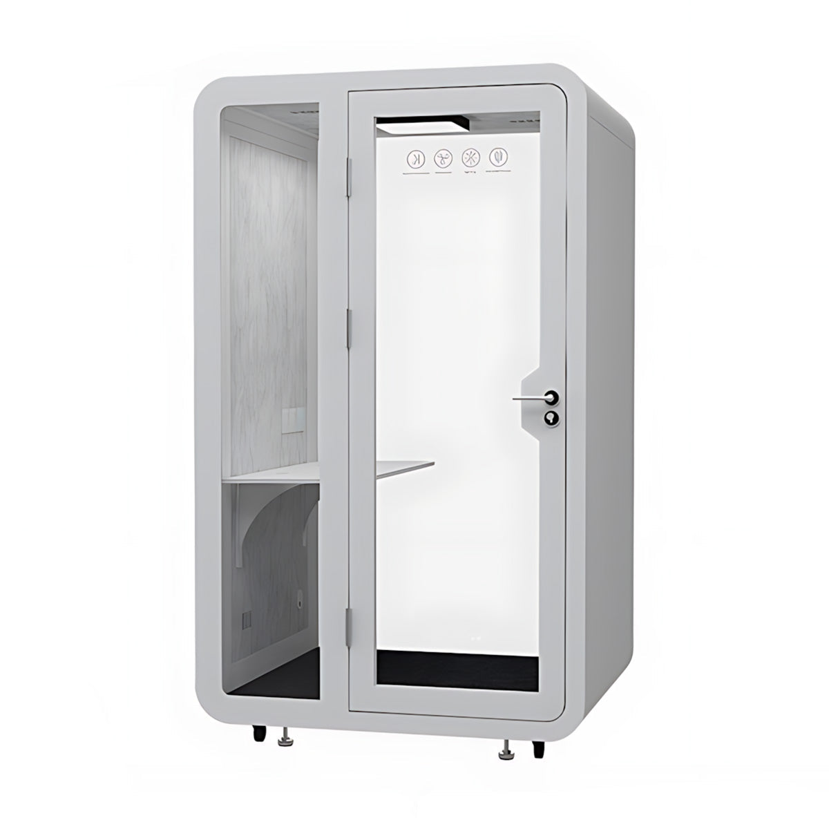 Advanced Acoustic Pod with Multi-layer Enclosed Structure, Safety Glass, Ventilation System & Modular Design for Private Spaces