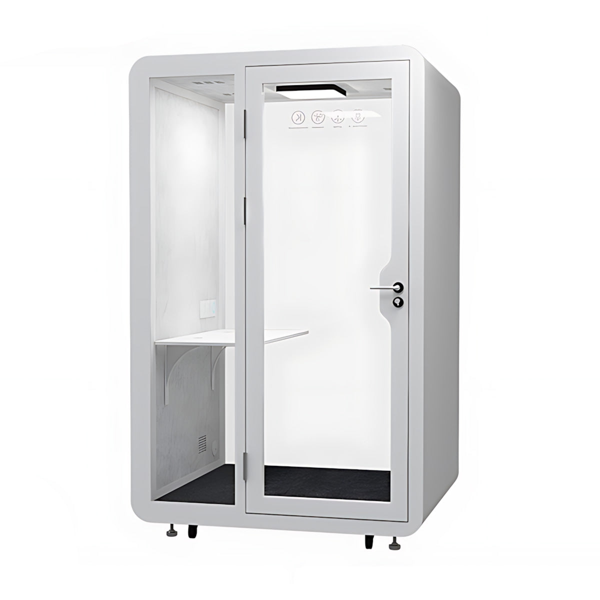 Advanced Acoustic Pod with Multi-layer Enclosed Structure, Safety Glass, Ventilation System & Modular Design for Private Spaces