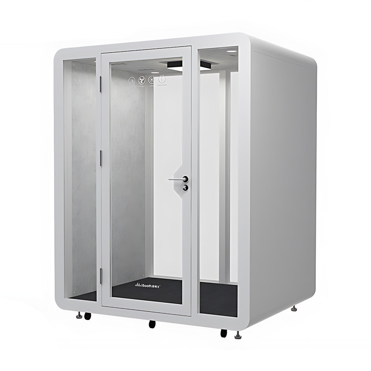 Advanced Acoustic Pod with Multi-layer Enclosed Structure, Safety Glass, Ventilation System & Modular Design for Private Spaces