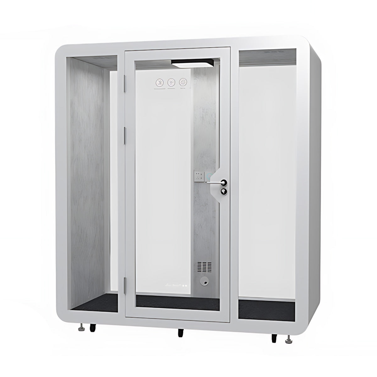 Advanced Acoustic Pod with Multi-layer Enclosed Structure, Safety Glass, Ventilation System & Modular Design for Private Spaces