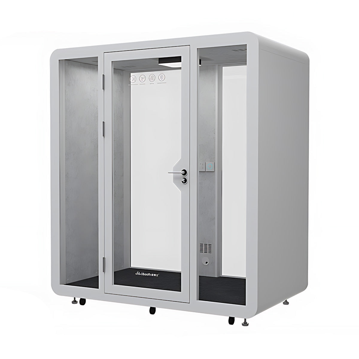 Advanced Acoustic Pod with Multi-layer Enclosed Structure, Safety Glass, Ventilation System & Modular Design for Private Spaces