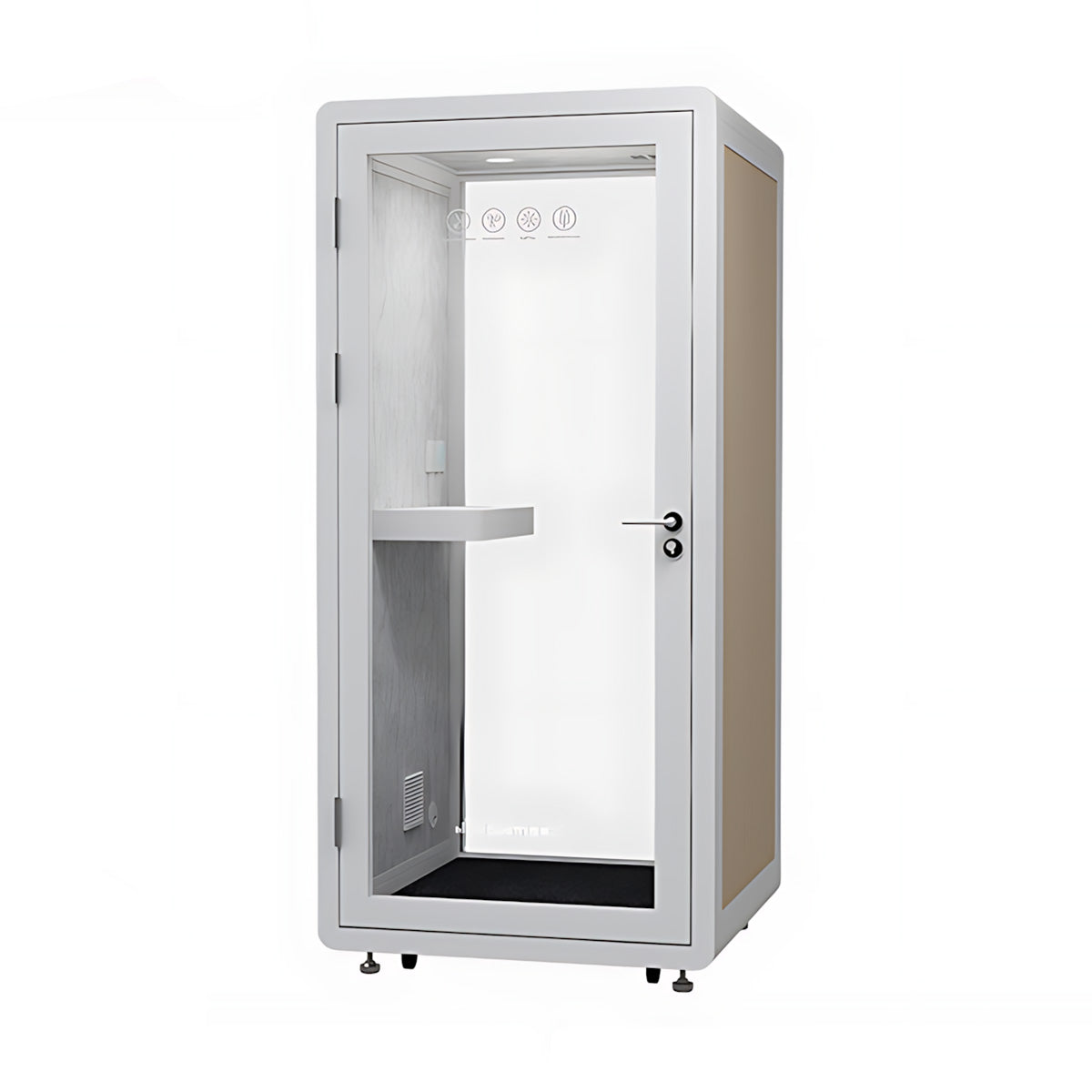 Advanced Acoustic Pod with Multi-layer Enclosed Structure, Safety Glass, Ventilation System & Modular Design for Private Spaces