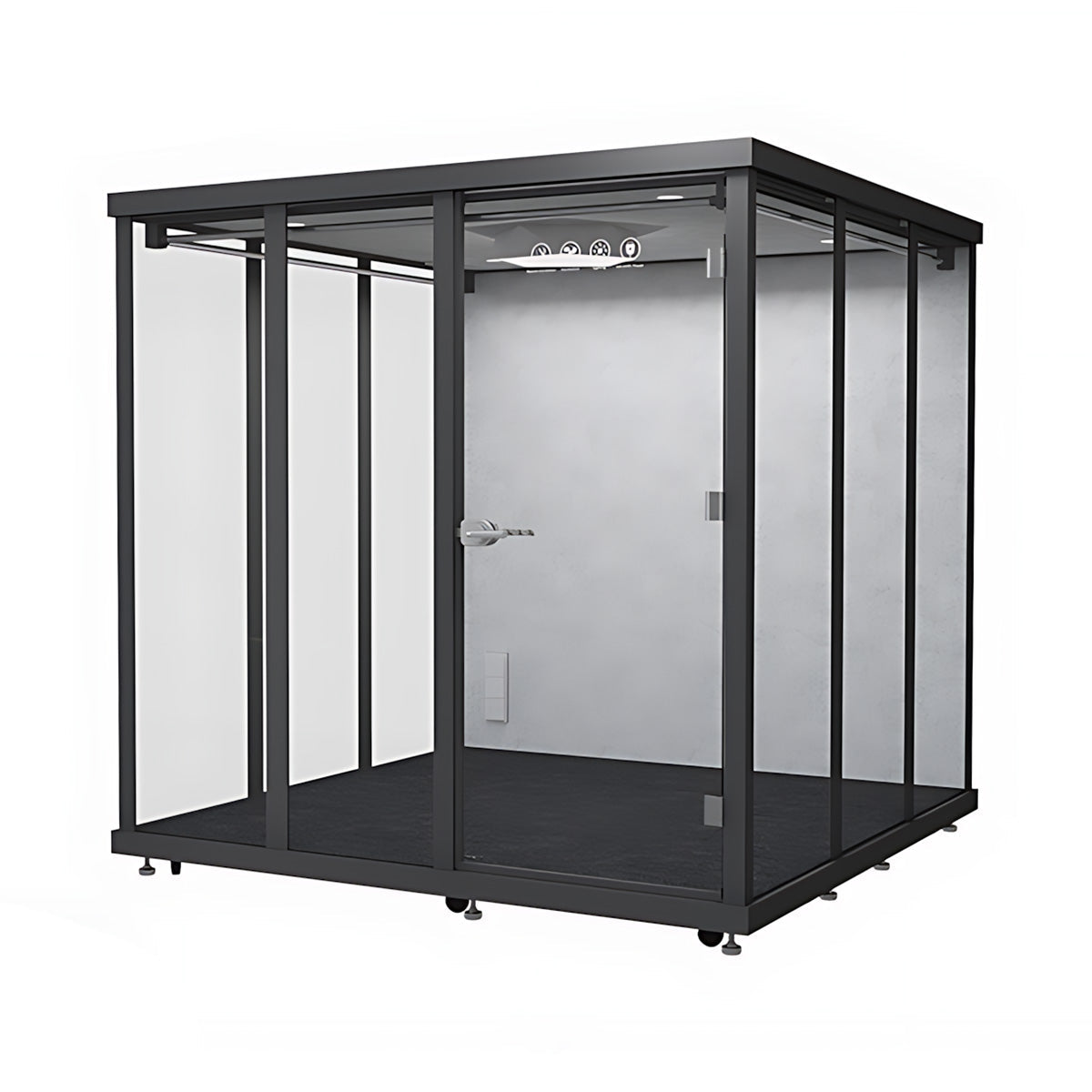 Advanced Acoustic Pod with Multi-layer Enclosed Structure, Safety Glass, Ventilation System & Modular Design for Private Spaces