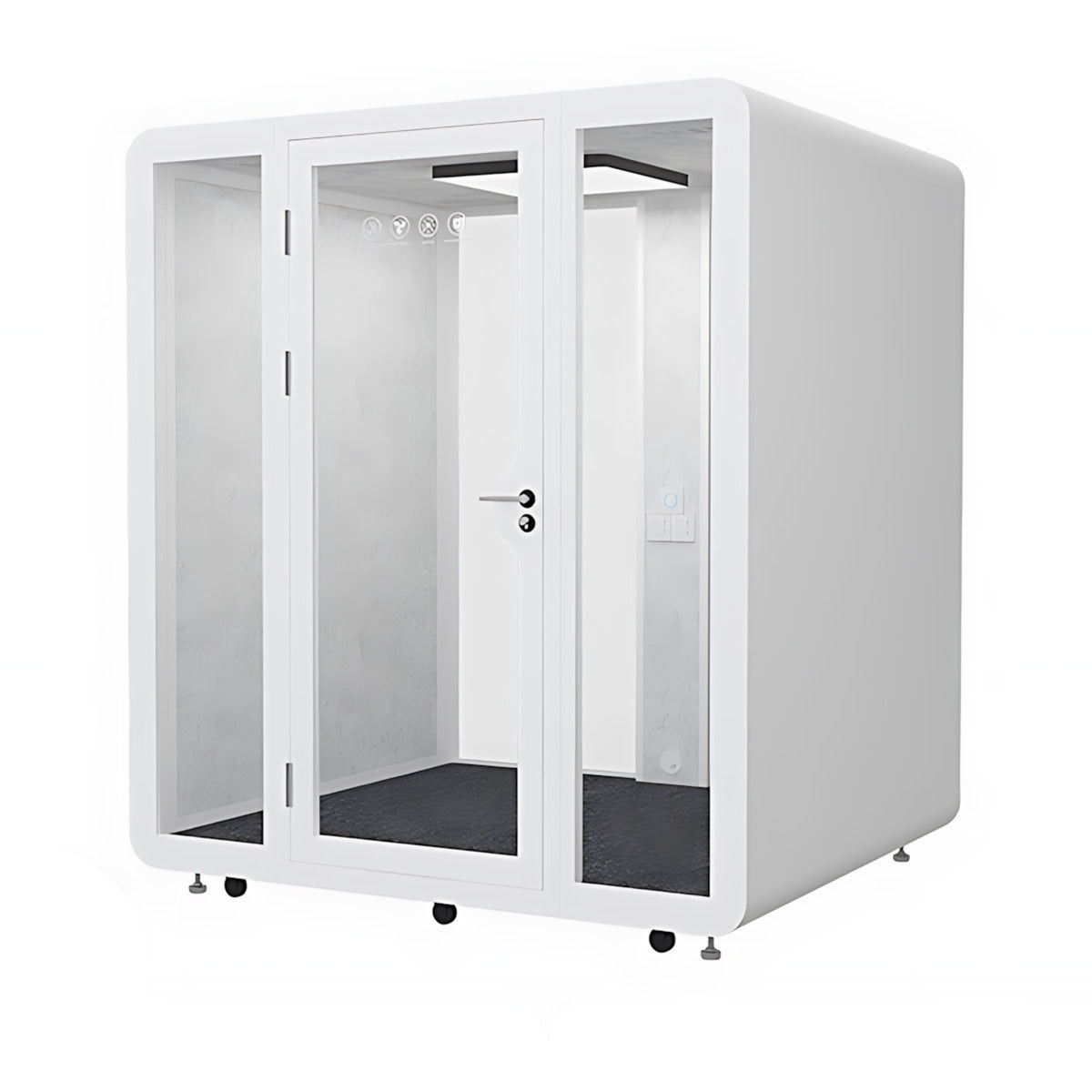 Innovative Acoustic Pod with Multi-layer Enclosed Structure, Safety Glass, Ventilation System & Modular Installation for Private Spaces