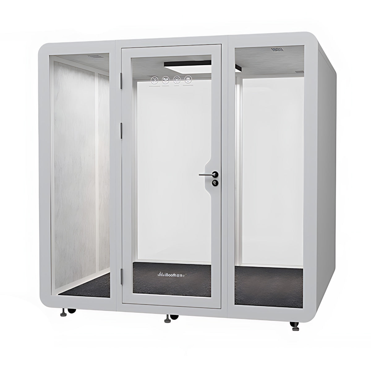 Innovative Acoustic Pod with Multi-layer Enclosed Structure, Safety Glass, Ventilation System & Modular Installation for Private Spaces