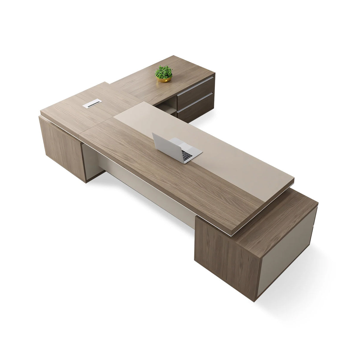 Two-Tone Executive Desk 71–118 in Wide