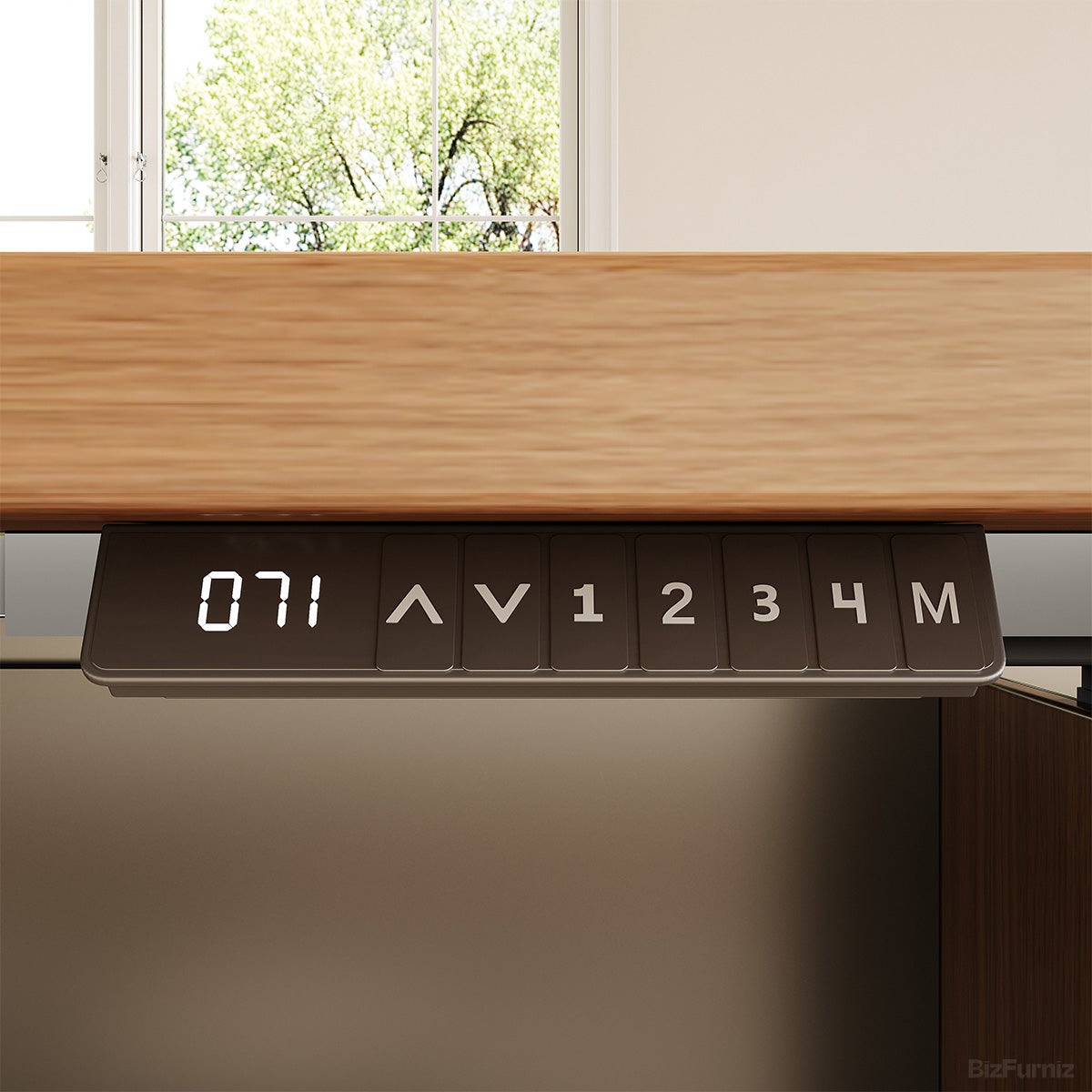 79" Sit-Stand Executive Desk with Smart Control Panel, Power Hub, File Hanger & Lockable Storage (30"-46" Height Adjustable) product photo 2