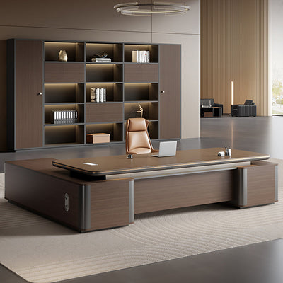 Executive Desk 71–126 in Wide with Side Cabinet