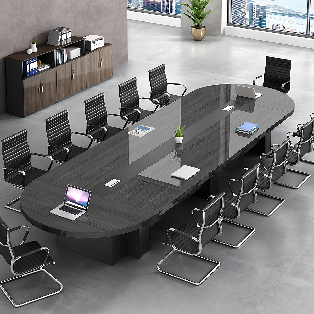 Conference Table, front and side view, for meeting room or boardroom, modern boardroom furniture