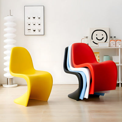 S-Shaped Plastic Dining Chair in Five Colors