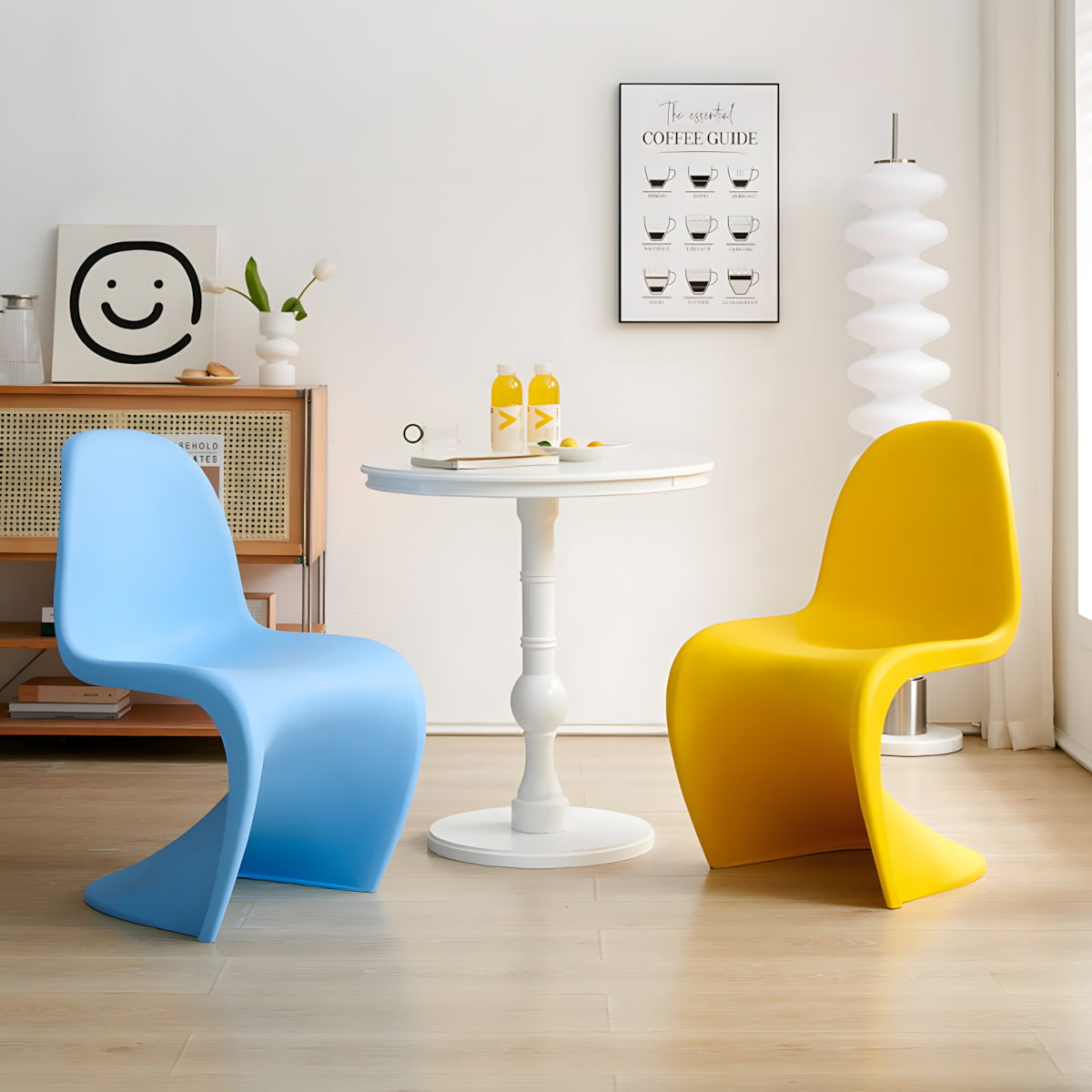 Minimalist S-Shaped Plastic Dining Chair with Armless & Stackable