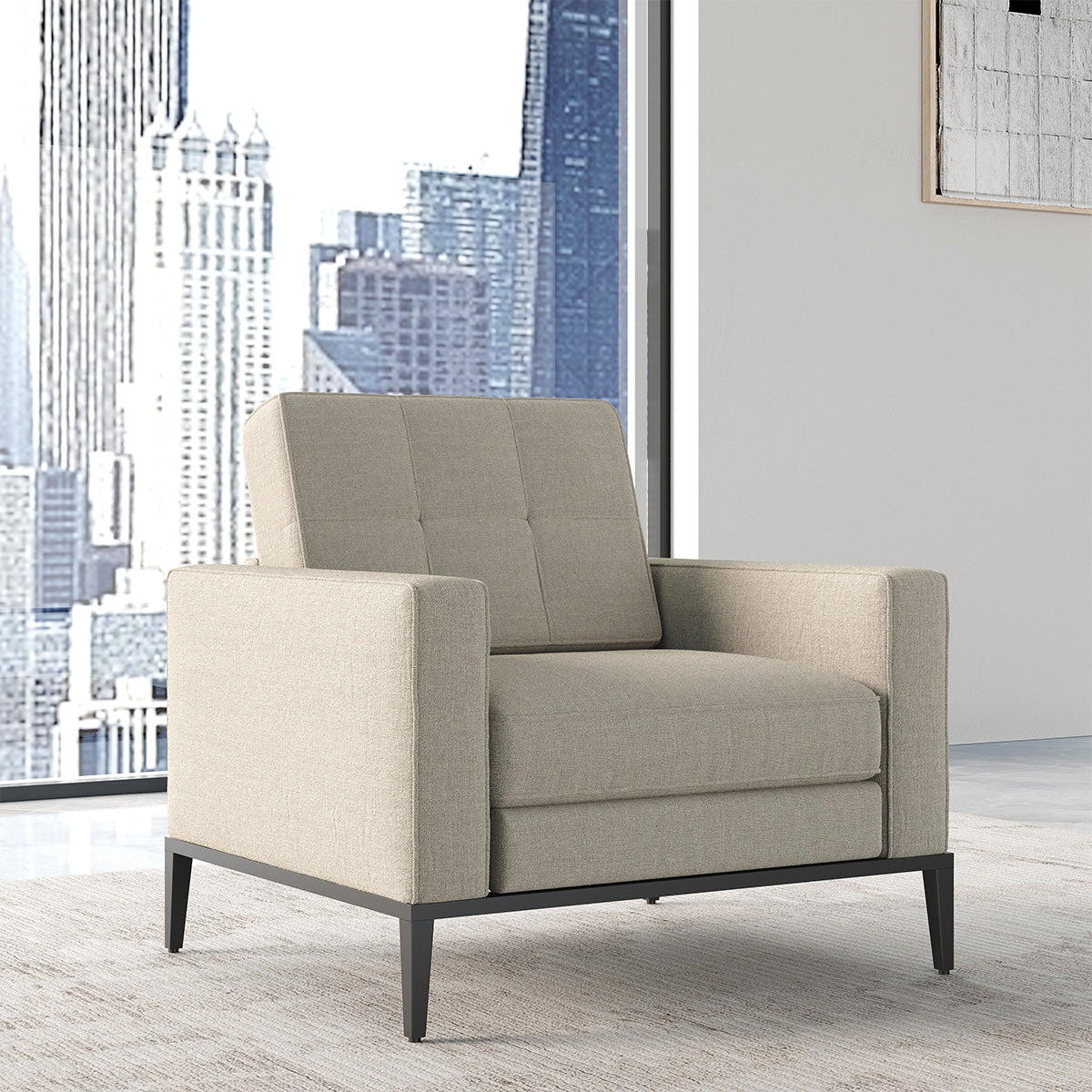 General product image 6 — Contemporary Modular Sofa with Backrest, Soft Cushion & Wide Armrests for Office, Living…
