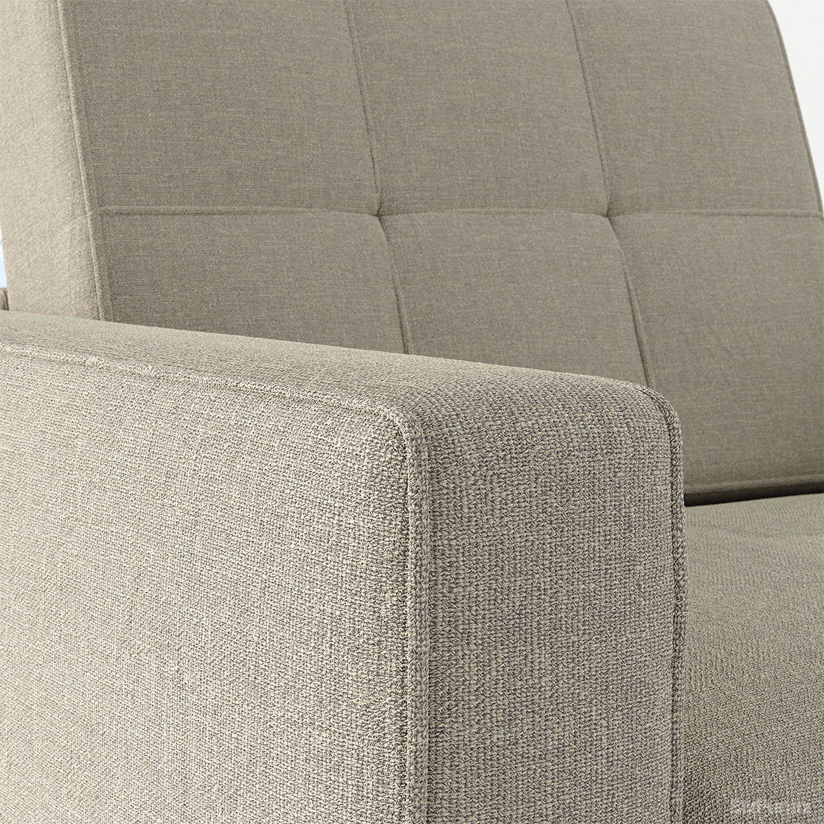 3-Seat Fabric Office Sofa with Linen Fabric, Steel Leg & Foam Padding for Reception, Lobby, Living Room, product photo 6