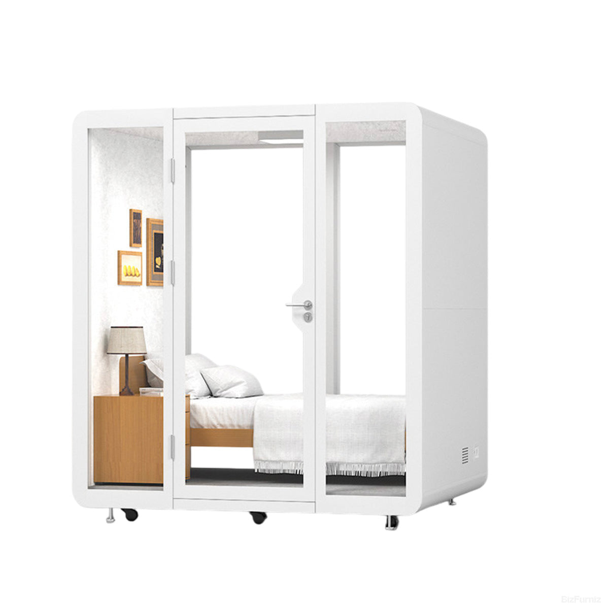 Modular Enclosed Office Pod with Ventilation & Casters product photo 6