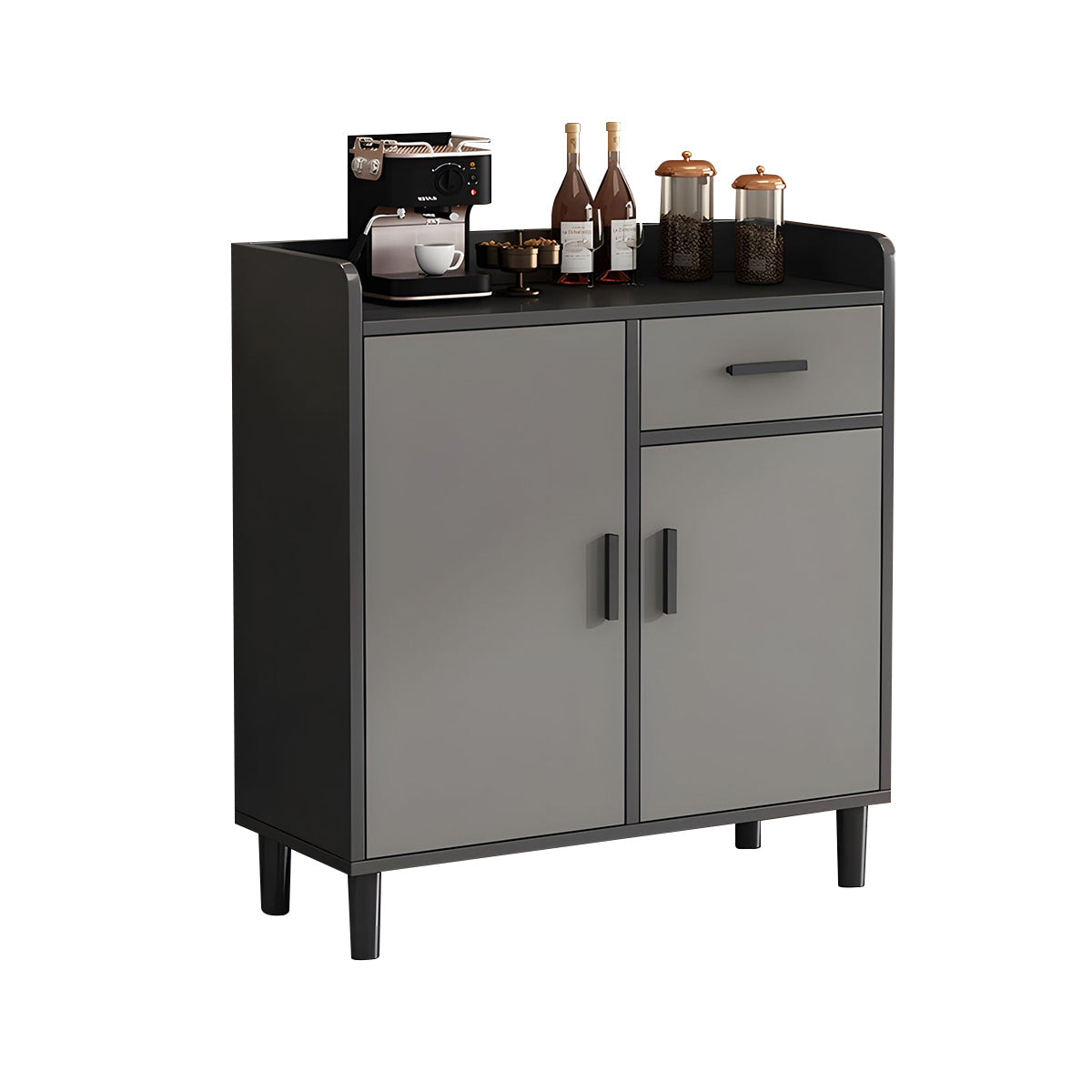 Storage Cabinet-1, Dark Gray + Medium Gray With Legs, Dark Gray + Medium Gray finish, L26" x W13" x H36", for office storage space, office storage...
