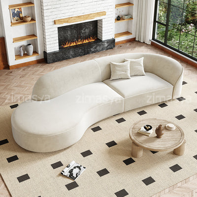 Curved Sofa 94–134 in Wide with Chaise & One Arm