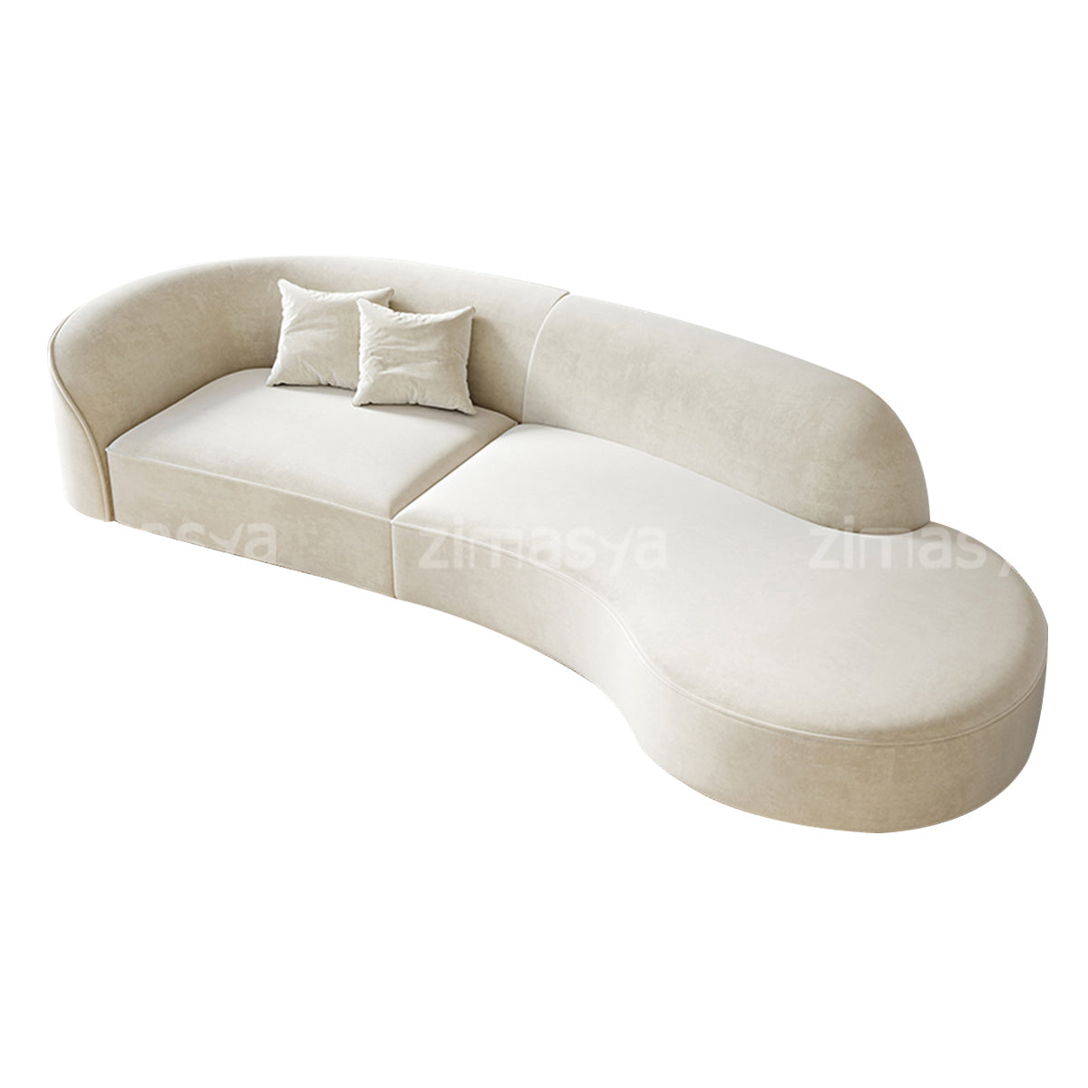 Curved Sofa 94–134 in Wide for Living Room