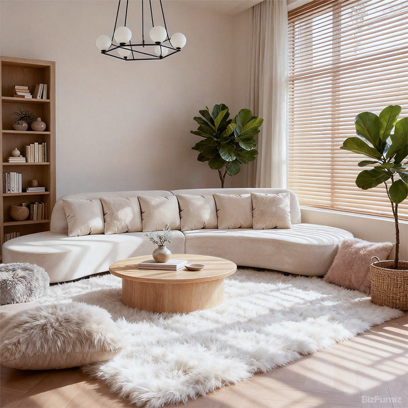 Modern Curved Sofa - Where Fluid Design Meets Cloud-Like Comfort