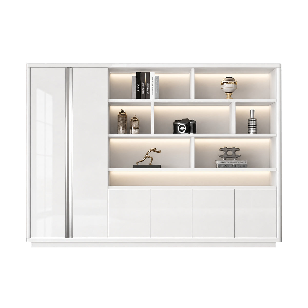 Modern Light Luxury Storage Cabinet with Ample Storage & Dedicated Wardrobe