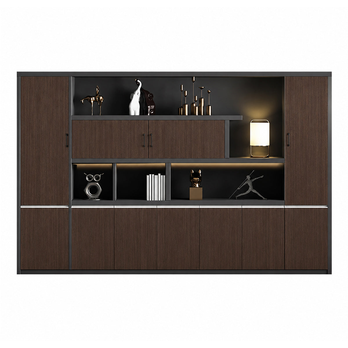Modern Multi-Functional Storage Cabinet with Doors and Shelves