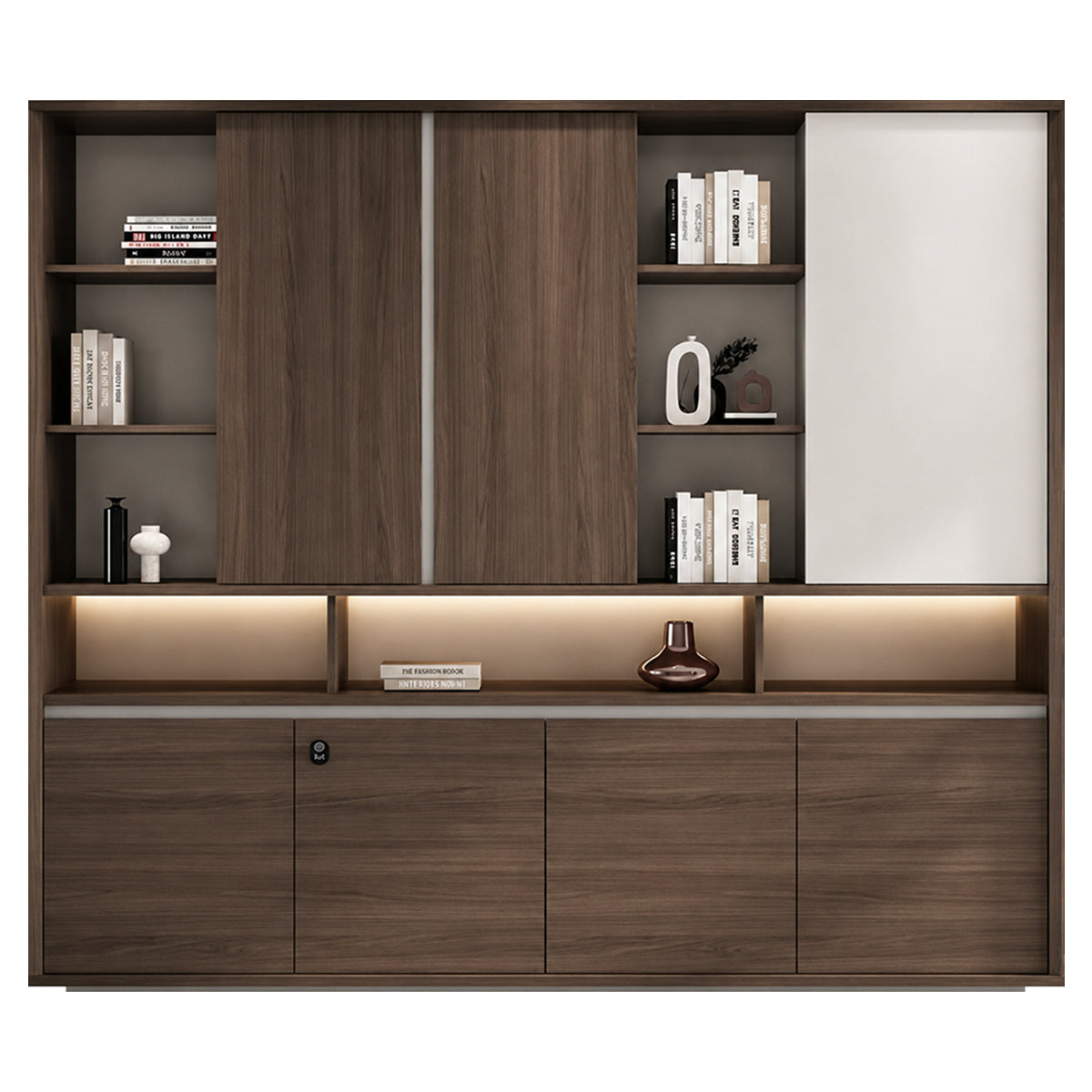 Storage Cabinet 79–94 in Wide with Open Shelves
